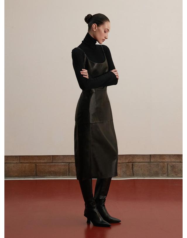 베르데마르 Lambskin Bustier Midi Dress 착용컷