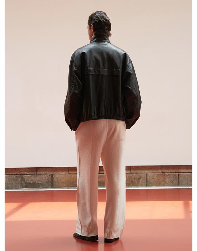 베르데마르 Vegetable Lambskin High-neck Jacket 착용컷