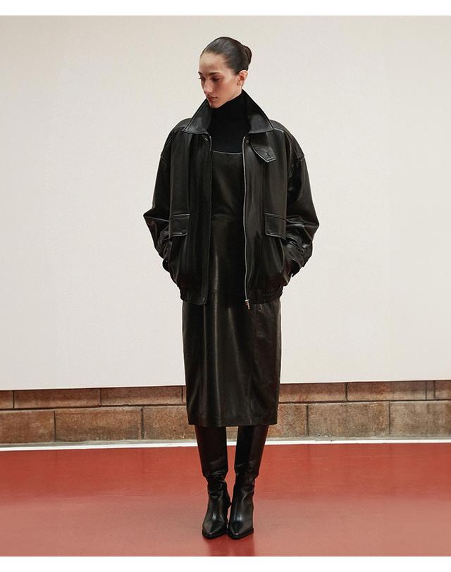 베르데마르 Lambskin Overfit Padded Jumper 착용컷