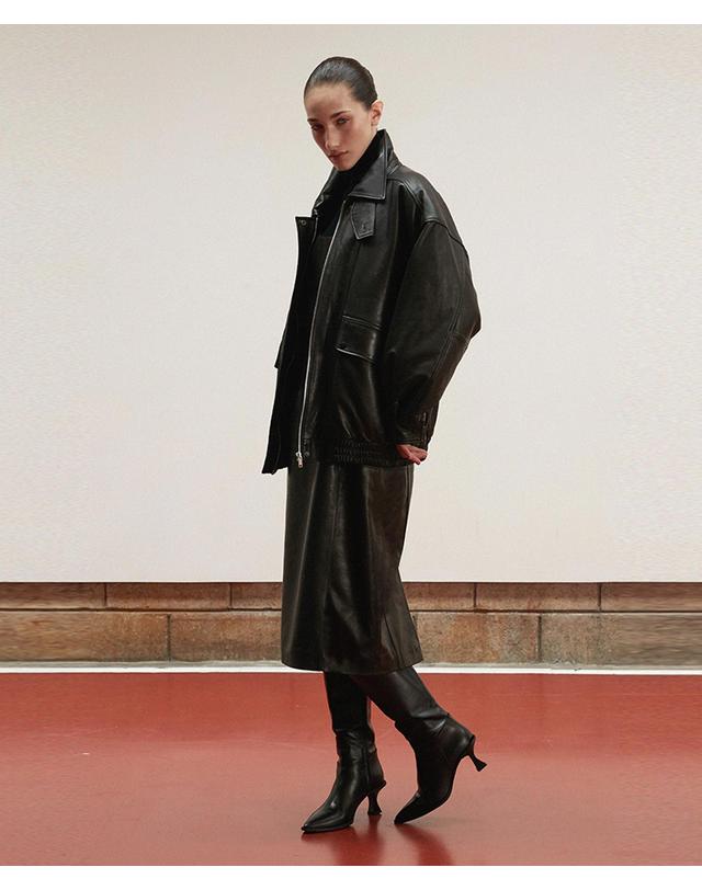 베르데마르 Lambskin Overfit Padded Jumper 착용컷