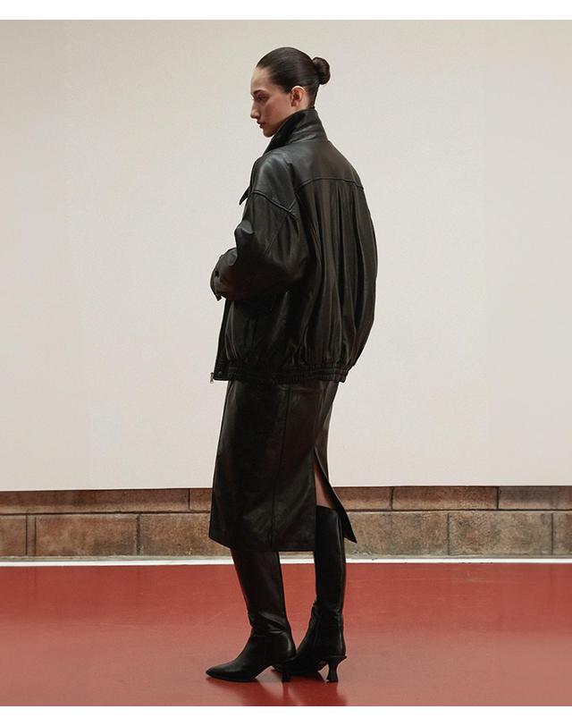 베르데마르 Lambskin Overfit Padded Jumper 착용컷