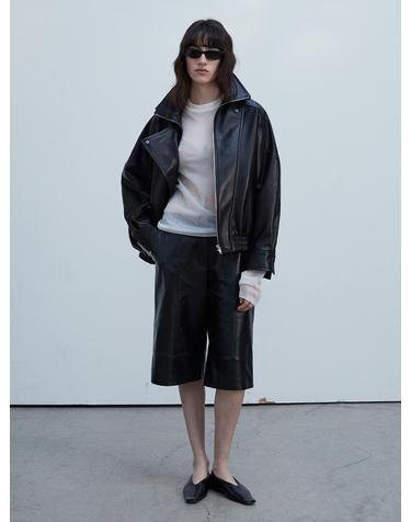 Double Collar Zip-up Jacket_Black