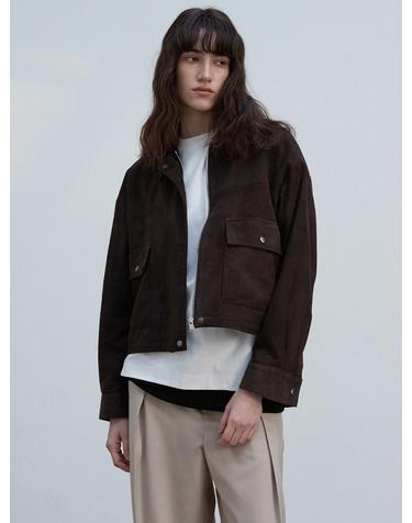 Suede Heritage Raw Jacket_Deep brown