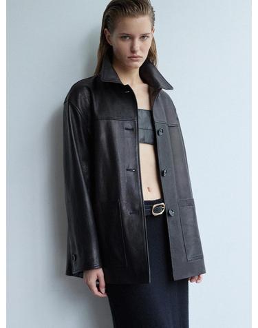 Italy Vegetable Lambskin Car Coat_Black