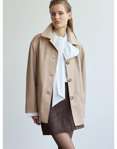 Italy Vegetable Lambskin Car Coat_Beige