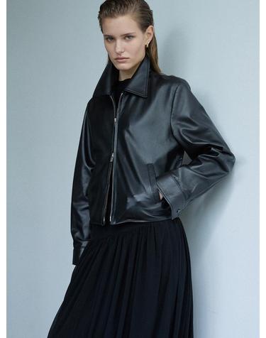 Two-way Lambskin Zip-up Jacket