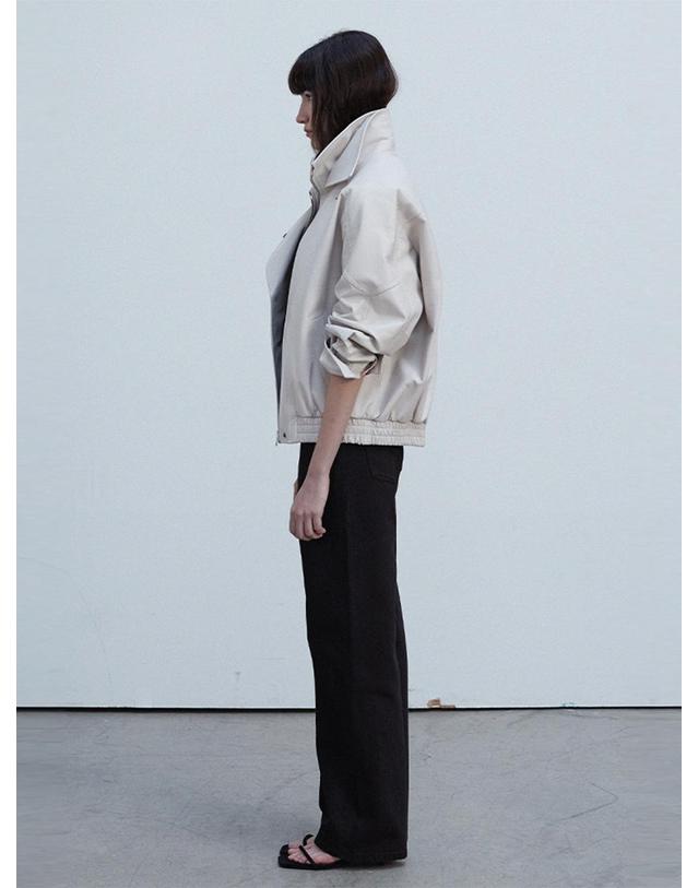 베르데마르 Double Collar Zip-up Jacket_Cream 착용컷