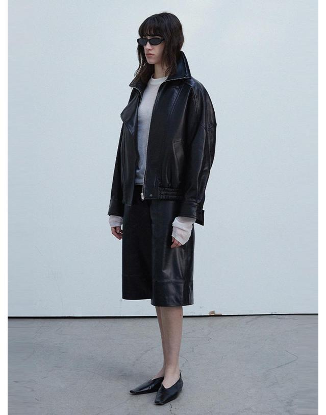베르데마르 Double Collar Zip-up Jacket_Black 착용컷