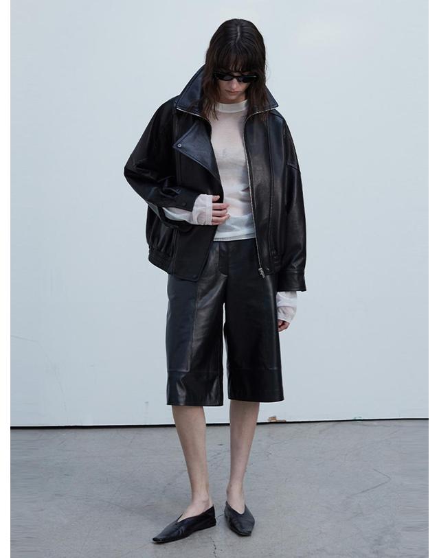 베르데마르 Double Collar Zip-up Jacket_Black 착용컷