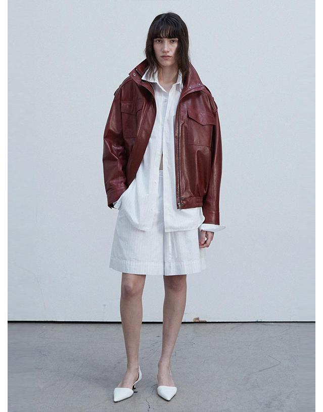 베르데마르 Oversized Flap Pocket Bomber_French Red 착용컷