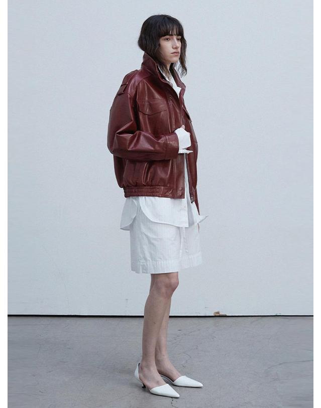 베르데마르 Oversized Flap Pocket Bomber_French Red 착용컷