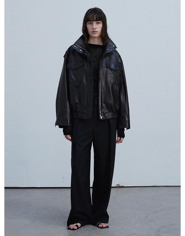 베르데마르 Oversized Flap Pocket Bomber_Black 착용컷