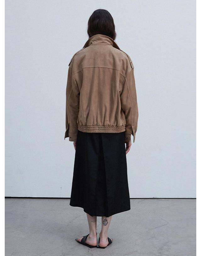 베르데마르 Oversized Flap Pocket Bomber_Beige 착용컷