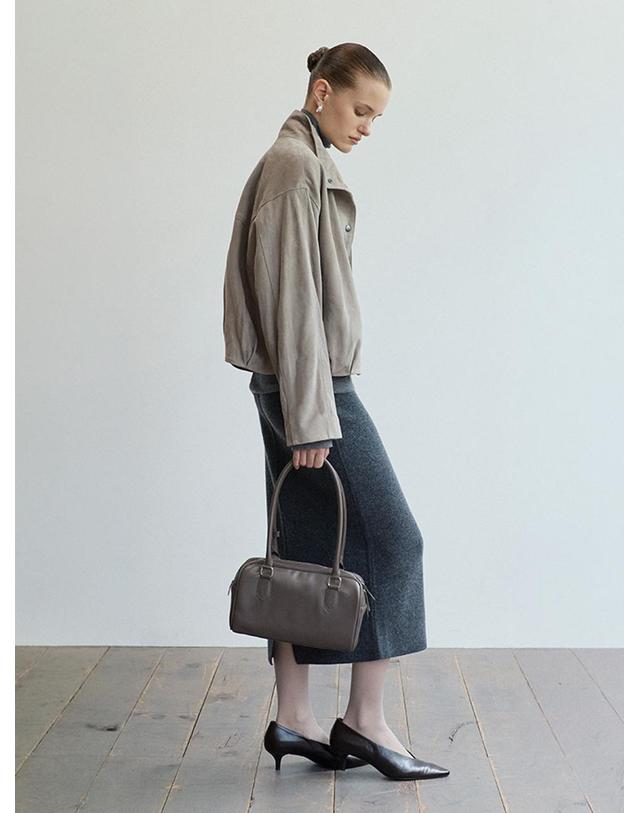 베르데마르 Volume Suede Button Blouson_Grey 착용컷
