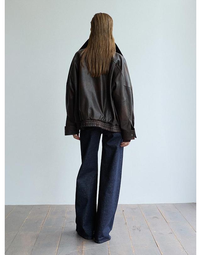 베르데마르 Double Collar Zip-up Jacket_Vintage Brown 착용컷