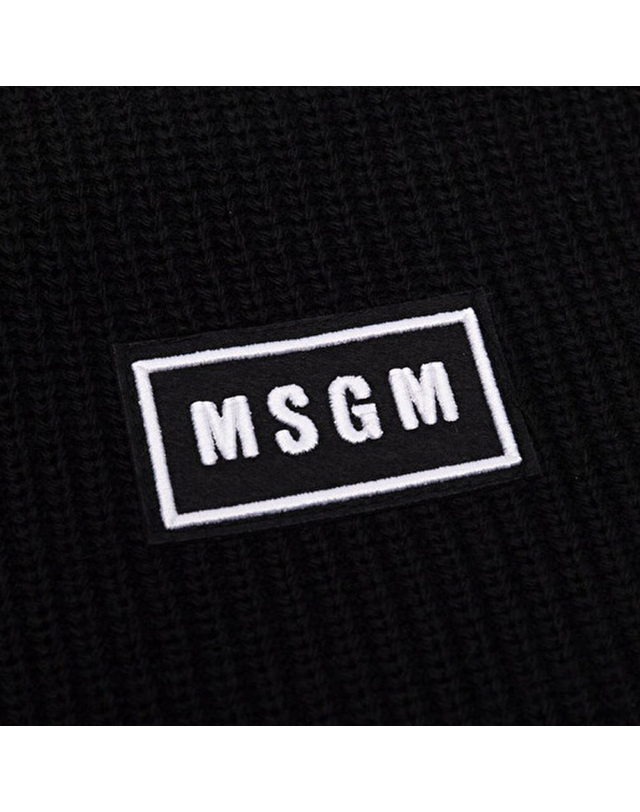 엠에스지엠 키즈 로고 패치 스카프 블랙 MS027744 110 착용컷