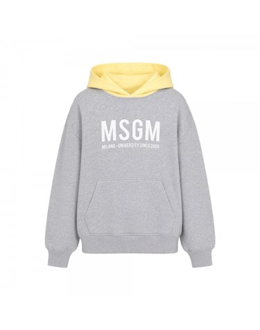 키즈 여성 로고 프린팅 투톤 후드티 그레이/레몬에이드 S6MSJBHS050 27103