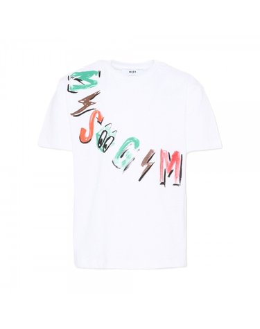 키즈 여성 크로스 로고 반팔 티셔츠 화이트 S6MSJBTH239 001