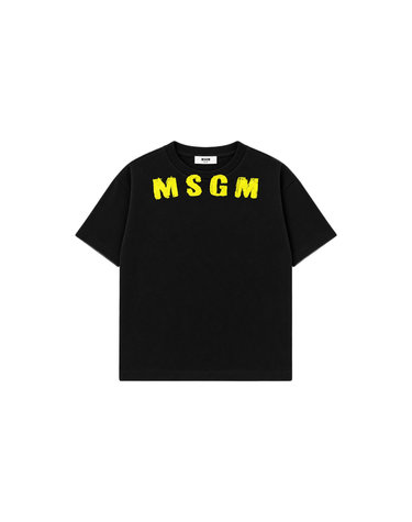 키즈 페인팅 로고 반팔 티셔츠 블랙 F6MSJUTH017 110