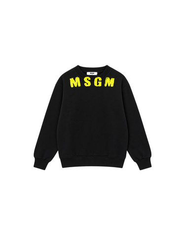 키즈 페인팅 로고 기모 맨투맨 블랙 F6MSJUSW015 110