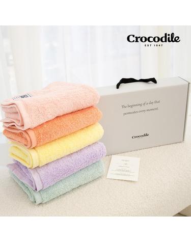 크로커다일 팔레트 220g 호텔타올 선물 3장 세트 화이트 핸들케이스