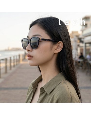 래쉬 FROWN 100 55 라운드 뿔테 오버사이즈 패션 선글라스