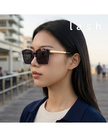 래쉬 FROWN H 101 라운드 하프 뿔테 오버사이즈 패션 선글라스