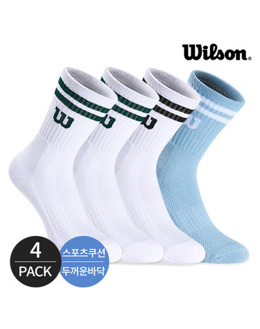 윌슨 여성 스포츠 쿠션 넥 투링글 크루삭스 4P_MX
