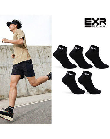 EXR 남성 심플 스탠다드 발목양말 5P_BK