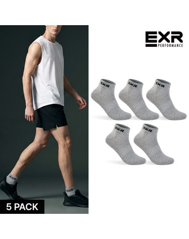 이엑스알 EXR 남성 심플 스탠다드 발목양말 5P_GY