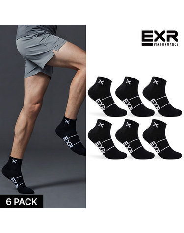 EXR 남성 컬러라인 포인트 발목양말 6P_BK