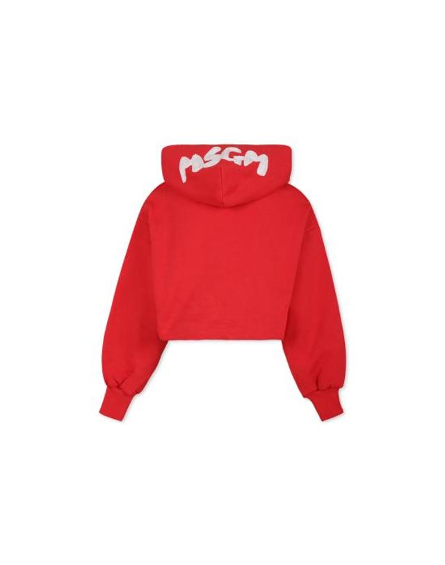 엠에스지엠 [해외직구] 24FW 주니어 엠에스지엠 풀오버 F4MSJGHS140 040 RED 착용컷