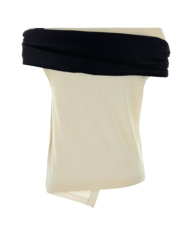 제이더블유앤더슨 [해외직구] 26FW JW앤더슨 탑 KW1576YN0100 002 OFFWHITE 착용컷