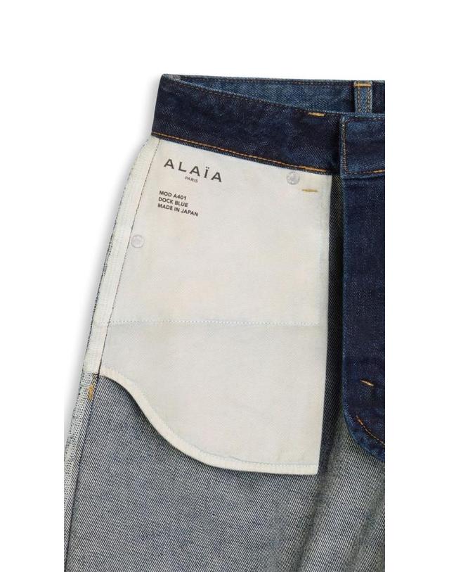 알라이아 [해외직구] 26FW 알라이아 데님 팬츠 AA9P1277D021C A24 DOCK BLUE 착용컷