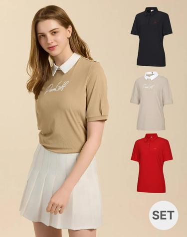 [푸마골프] 카라 반팔티셔츠 여성 3종세트