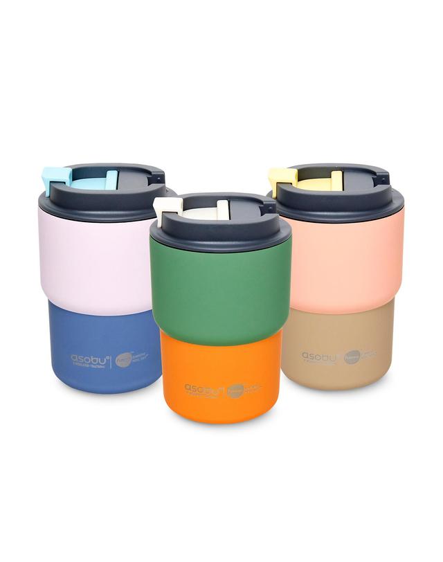 아소부 캐나다 아소부 세라믹 스텐 진공 보온보냉 텀블러 커피익스프레스 파스텔 360ml 착용컷