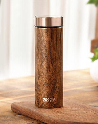 캐나다 아소부 스텐 보온보냉 텀블러 르바통 우드 500ml