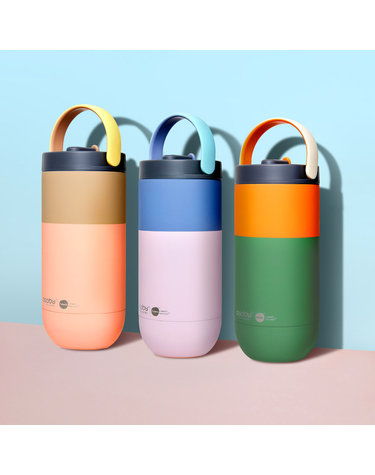 캐나다 아소부 세라믹코팅 스텐 보온보냉 손잡이 빨대 텀블러 오르빗 파스텔 900ml