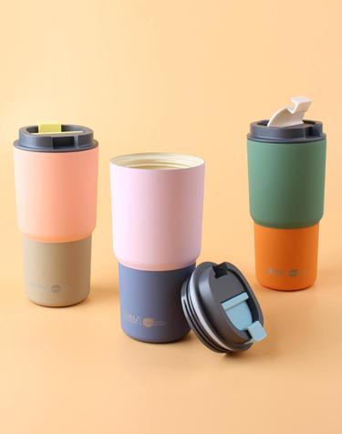 캐나다 아소부 세라믹 스텐 진공 보온보냉 텀블러 픽미업 파스텔 650ml