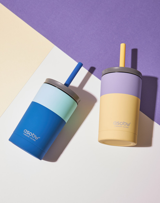 아소부 캐나다 아소부 스텐 보온보냉 빨대텀블러 시피 파스텔 360ml/600ml 착용컷