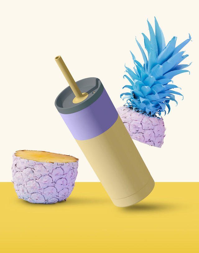 아소부 캐나다 아소부 스텐 보온보냉 빨대텀블러 시피 파스텔 360ml/600ml 착용컷