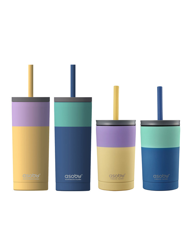 아소부 캐나다 아소부 스텐 보온보냉 빨대텀블러 시피 파스텔 360ml/600ml 착용컷