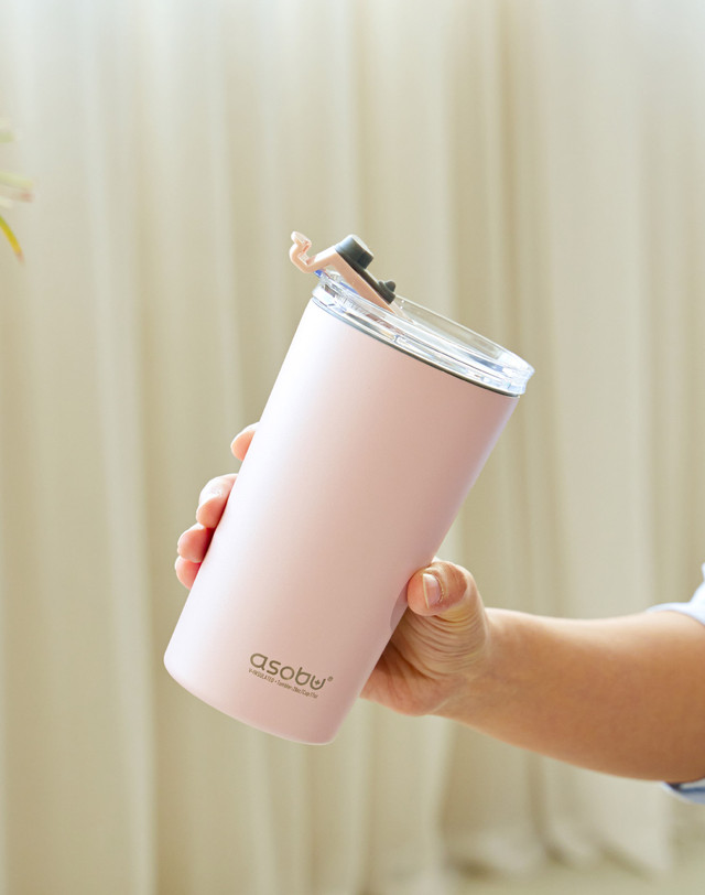 아소부 캐나다 아소부 빨대텀블러 앤 스테인레스컵 2IN1 마리나 845ml 착용컷
