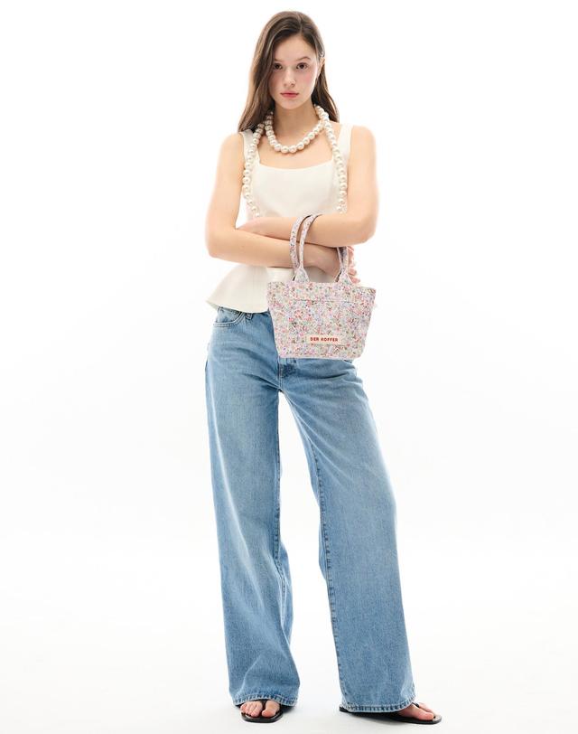 델코퍼 SHOPPER VINTAGE [FLOWER-WHITE]-MINI 착용컷
