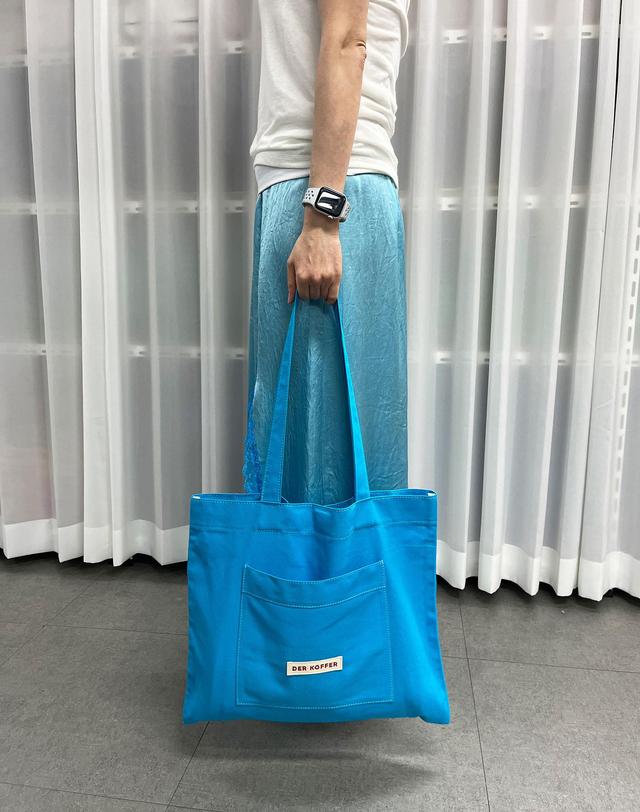 델코퍼 SHOPPER POCKET BAG [L/BLUE] 착용컷