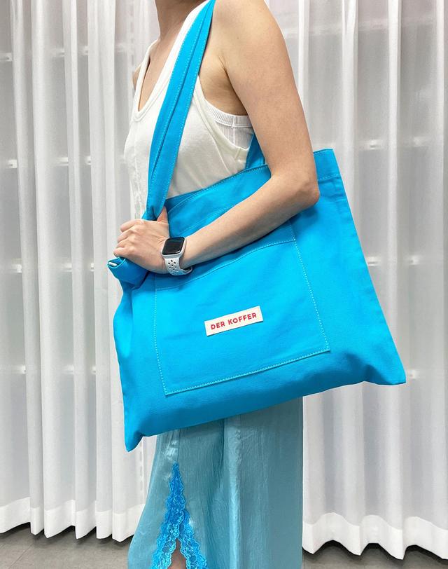 델코퍼 SHOPPER POCKET BAG [L/BLUE] 착용컷