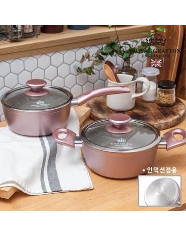 [로얄그래프톤] 로사 IH 세라믹냄비 2종세트 (편수18+양수20)