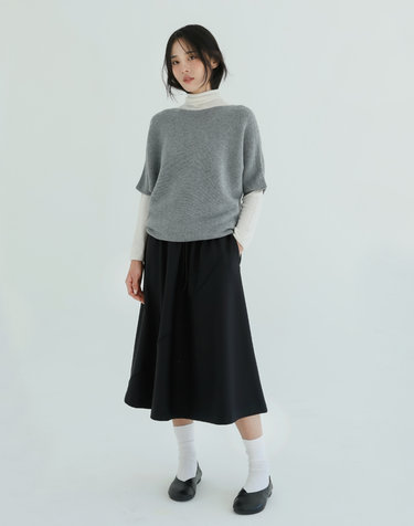 [세컨스킨] A라인 탄탄 미디 스커트_FS3100