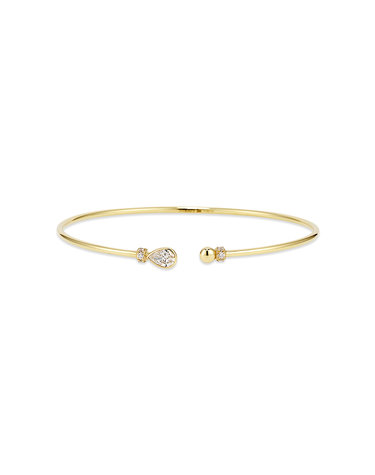 [도로시] 14k 티어 드롭 랩 다이아몬드 뱅글 팔찌 (16cm-18cm)