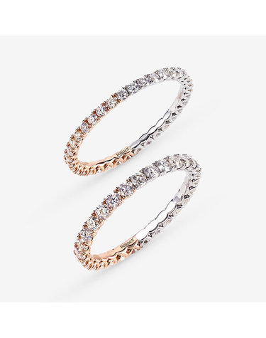 [도로시] 14k 18k 모이사나이트 믹스 이터니티 반지 (1.5mm 2.0mm)